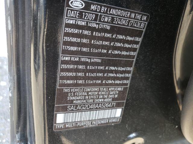 Photo 10 from auction – 2010 LAND ROVER LR4 HSE with VIN SALAG2D48AA526471