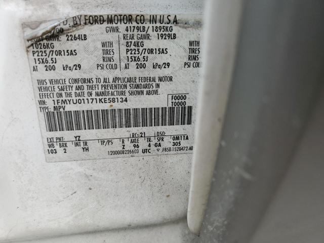 Photo 10 from auction – 2001 FORD ESCAPE XLS with VIN 1FMYU01171KE58134