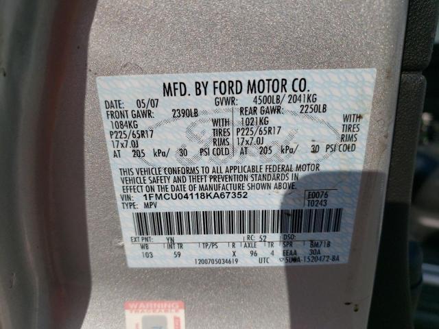 Photo 10 from auction – 2008 FORD ESCAPE LIM with VIN 1FMCU04118KA67352