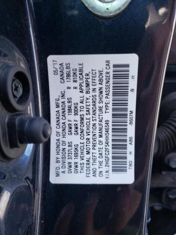Photo 10 from auction – 2017 HONDA CIVIC LX with VIN 2HGFC2F54HH546549
