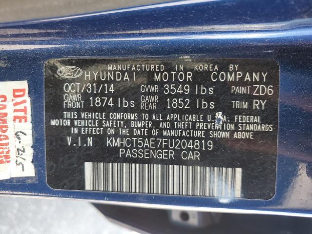 Photo 10 from auction – 2015 HYUNDAI ACCENT GS with VIN KMHCT5AE7FU204819