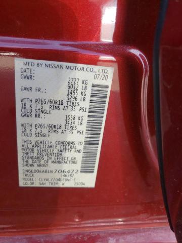 Photo 10 from auction – 2020 NISSAN FRONTIER S with VIN 1N6ED0EA8LN706472
