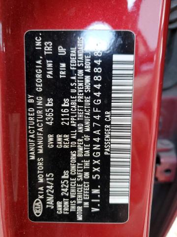 Photo 10 from auction – 2015 KIA OPTIMA EX with VIN 5XXGN4A74FG448848