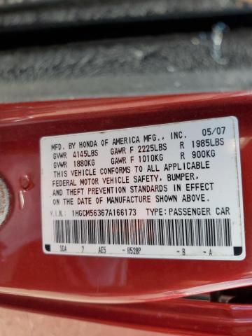 Photo 10 from auction – 2007 HONDA ACCORD SE with VIN 1HGCM56367A166173