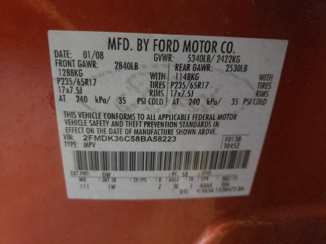 Photo 10 from auction – 2008 FORD EDGE SE with VIN 2FMDK36C58BA58223