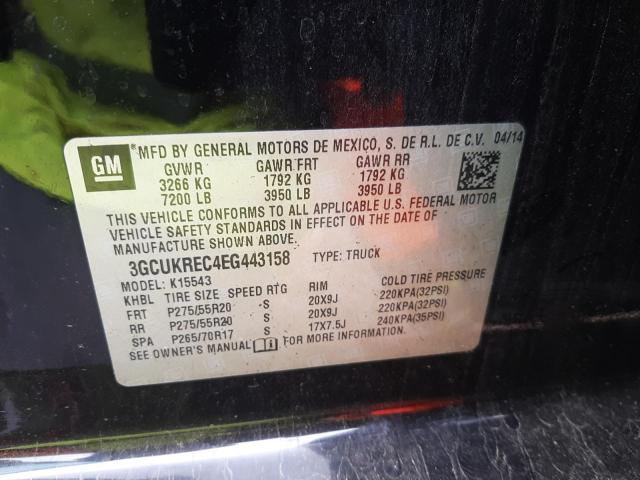 Photo 10 from auction – 2014 CHEVROLET SILVERADO with VIN 3GCUKREC4EG443158
