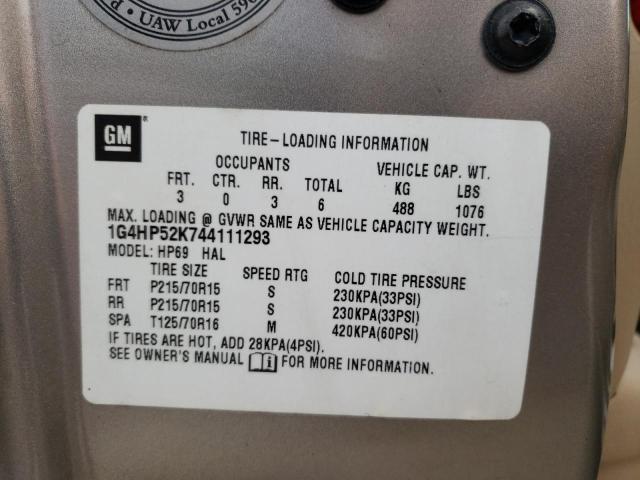 Photo 10 from auction – 2004 BUICK LESABRE CU with VIN 1G4HP52K744111293