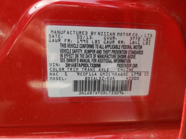 Photo 10 from auction – 2013 NISSAN SENTRA S with VIN 3N1AB7AP0DL733096