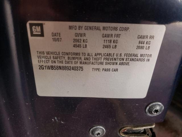 Photo 10 from auction – 2008 CHEVROLET IMPALA LS with VIN 2G1WB58N889240375