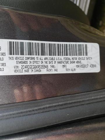 Photo 10 from auction – 2019 DODGE GRAND CARA with VIN 2C4RDGEG6KR535949