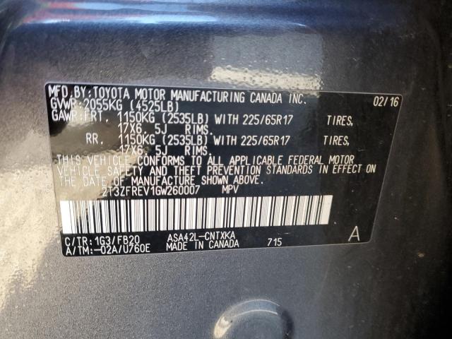 Photo 10 from auction – 2016 TOYOTA RAV4 LE with VIN 2T3ZFREV1GW260007