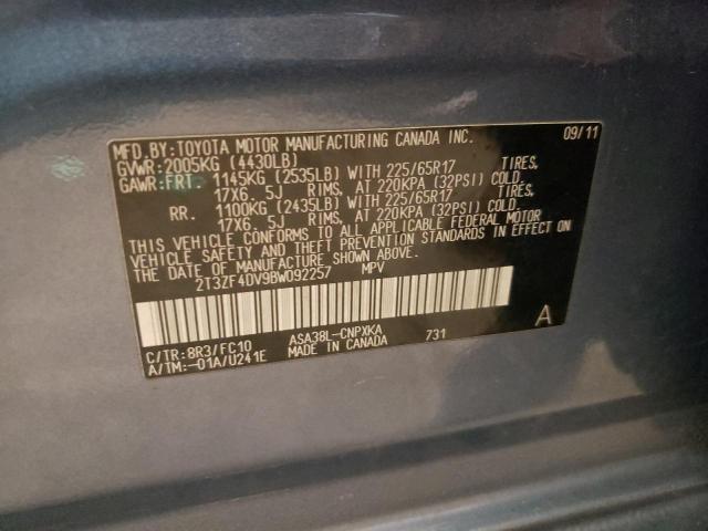 Photo 10 from auction – 2011 TOYOTA RAV4 with VIN 2T3ZF4DV9BW092257