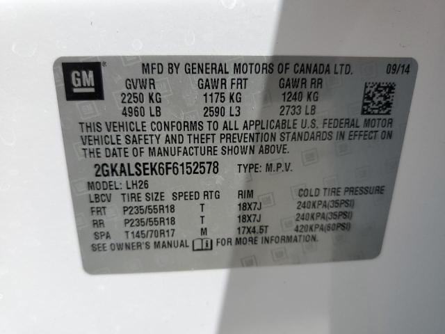 Photo 10 from auction – 2015 GMC TERRAIN SL with VIN 2GKALSEK6F6152578