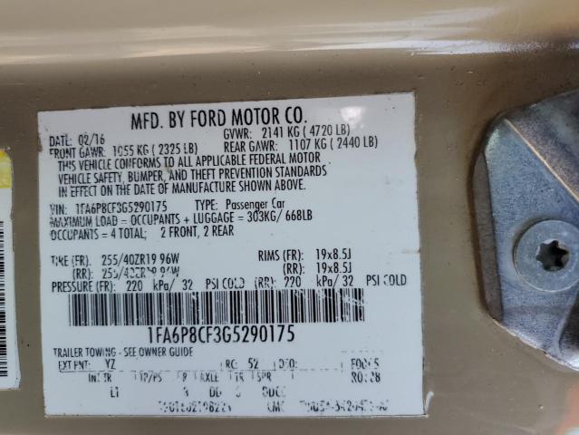 Photo 10 from auction – 2016 FORD MUSTANG GT with VIN 1FA6P8CF3G5290175