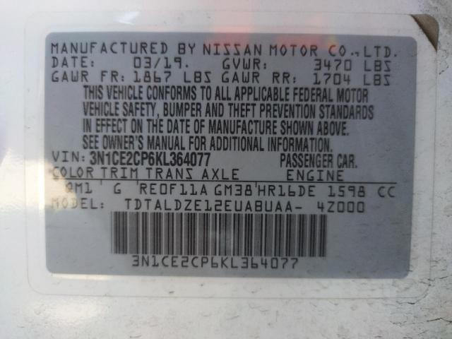 Photo 10 from auction – 2019 NISSAN VERSA NOTE with VIN 3N1CE2CP6KL364077