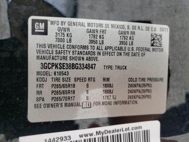 Photo 10 from auction – 2011 CHEVROLET C 1500 with VIN 3GCPKSE38BG334847