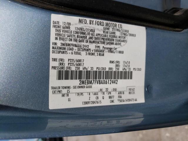 Photo 10 from auction – 2010 MERCURY GRAND MARQ with VIN 2MEBM7FV8AX612442
