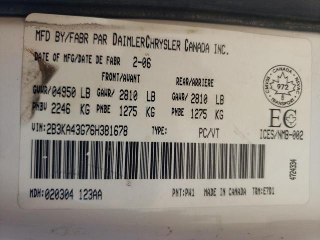 Photo 10 from auction – 2006 DODGE CHARGER SE with VIN 2B3KA43G76H381678