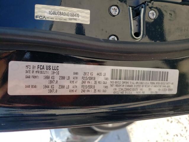 Photo 10 from auction – 2017 JEEP COMPASS SP with VIN 1C4NJCBA0HD166470