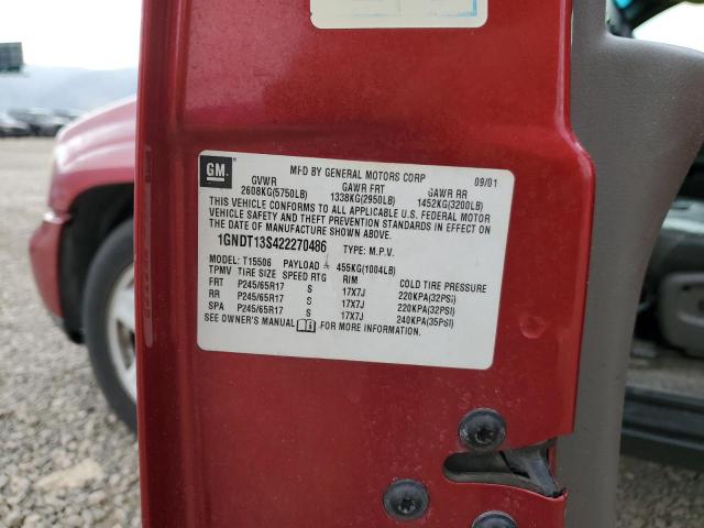 Photo 10 from auction – 2002 CHEVROLET TRAILBLAZE with VIN 1GNDT13S422270486