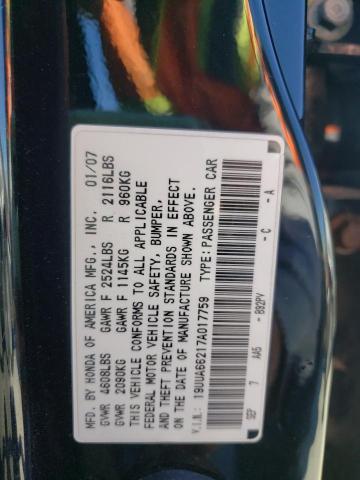 Photo 10 from auction – 2007 ACURA TL with VIN 19UUA66217A017759