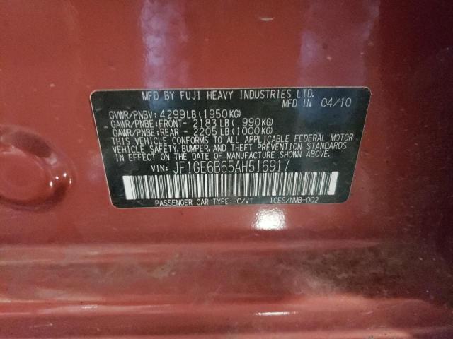 Photo 10 from auction – 2010 SUBARU IMPREZA 2. with VIN JF1GE6B65AH516917