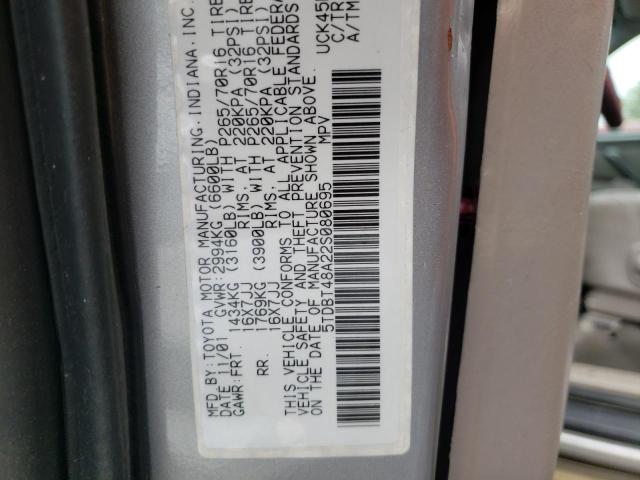 Photo 10 from auction – 2002 TOYOTA SEQUOIA LI with VIN 5TDBT48A22S080695