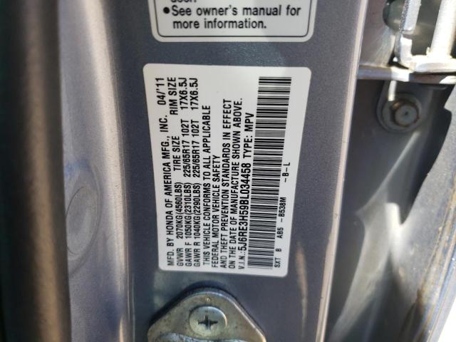 Photo 10 from auction – 2011 HONDA CR-V EX with VIN 5J6RE3H59BL034458