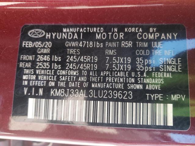 Photo 10 from auction – 2020 HYUNDAI TUCSON with VIN KM8J33AL3LU239623