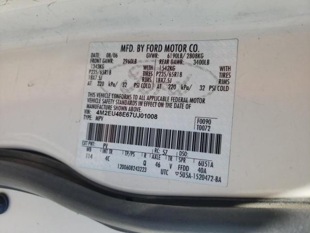Photo 10 from auction – 2007 MERCURY MOUNTAINEE with VIN 4M2EU48E67UJ01008