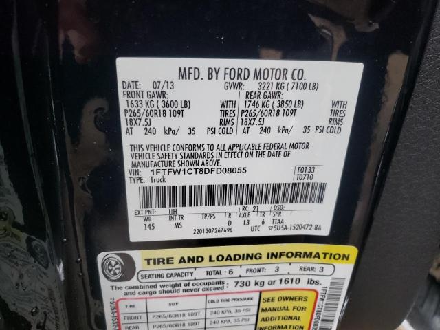Photo 10 from auction – 2013 FORD F150 SUPER with VIN 1FTFW1CT8DFD08055