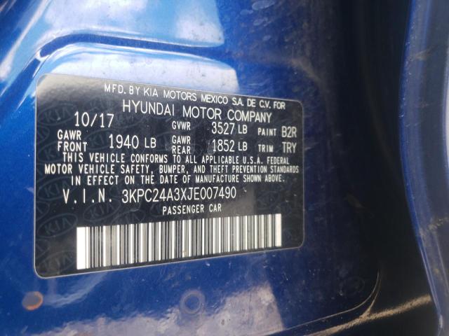 Photo 10 from auction – 2018 HYUNDAI ACCENT SE with VIN 3KPC24A3XJE007490