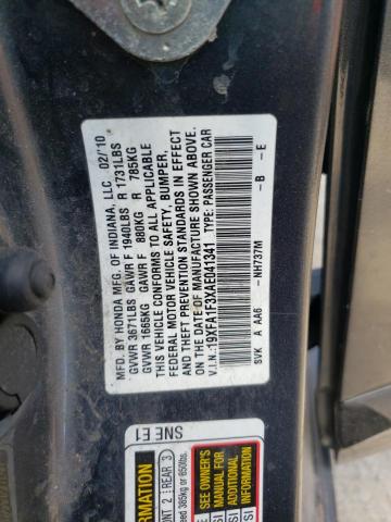 Photo 10 from auction – 2010 HONDA CIVIC VP with VIN 19XFA1F3XAE041341