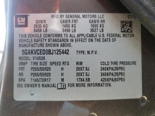 Photo 10 from auction – 2011 BUICK ENCLAVE CX with VIN 5GAKVCED0BJ125442