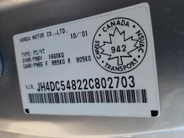 Photo 10 from auction – 2002 ACURA RSX with VIN JH4DC54822C802703