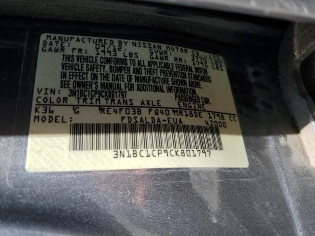 Photo 10 from auction – 2012 NISSAN VERSA S with VIN 3N1BC1CP9CK801797