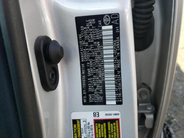 Photo 10 from auction – 2010 TOYOTA COROLLA BA with VIN 2T1BU4EEXAC300533