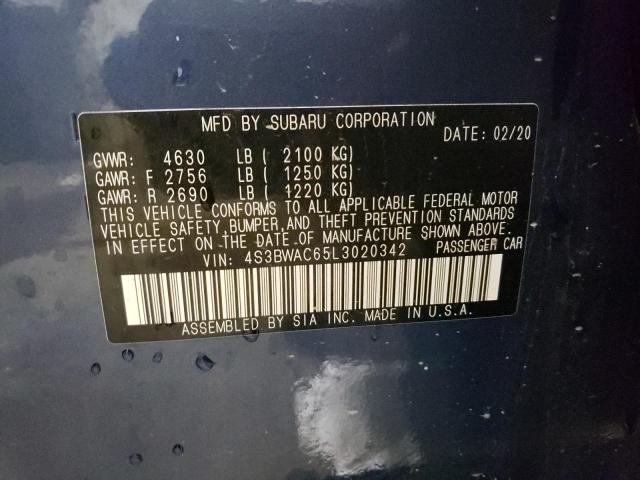 Photo 10 from auction – 2020 SUBARU LEGACY PRE with VIN 4S3BWAC65L3020342