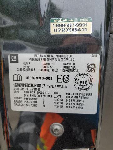 Photo 10 from auction – 2011 GMC ACADIA SLE with VIN 1GKKVPEDXBJ218107