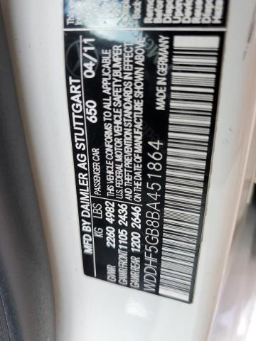 Photo 10 from auction – 2011 MERCEDES-BENZ E 350 with VIN WDDHF5GB8BA451864