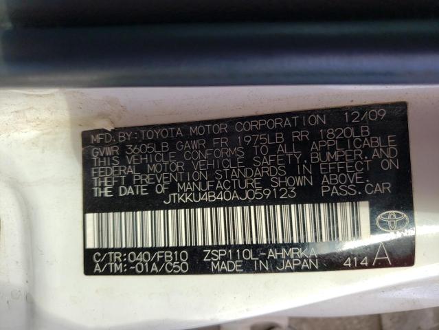 Photo 10 from auction – 2010 TOYOTA SCION XD with VIN JTKKU4B40AJ059123