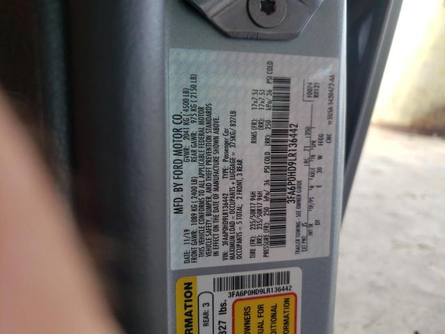 Photo 10 from auction – 2020 FORD FUSION SE with VIN 3FA6P0HD9LR136442