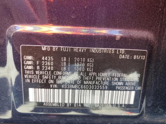 Photo 10 from auction – 2013 SUBARU LEGACY 2.5 with VIN 4S3BMBC66D3032559