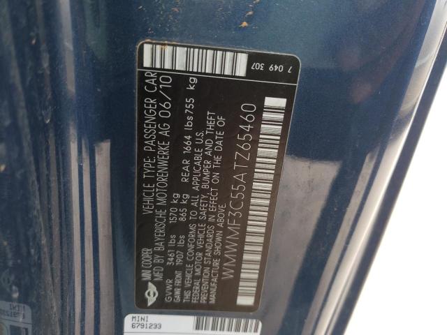 Photo 10 from auction – 2010 MINI COOPER with VIN WMWMF3C55ATZ65460