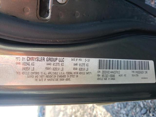 Photo 10 from auction – 2010 DODGE CHARGER SX with VIN 2B3CA3CV4AH237012