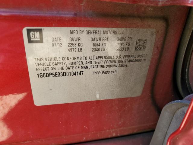 Photo 10 from auction – 2013 CADILLAC CTS PREMIU with VIN 1G6DP5E33D0104147