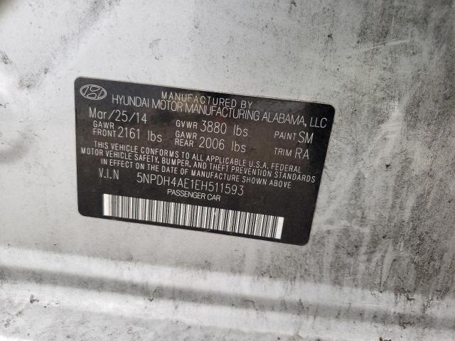Photo 10 from auction – 2014 HYUNDAI ELANTRA SE with VIN 5NPDH4AE1EH511593