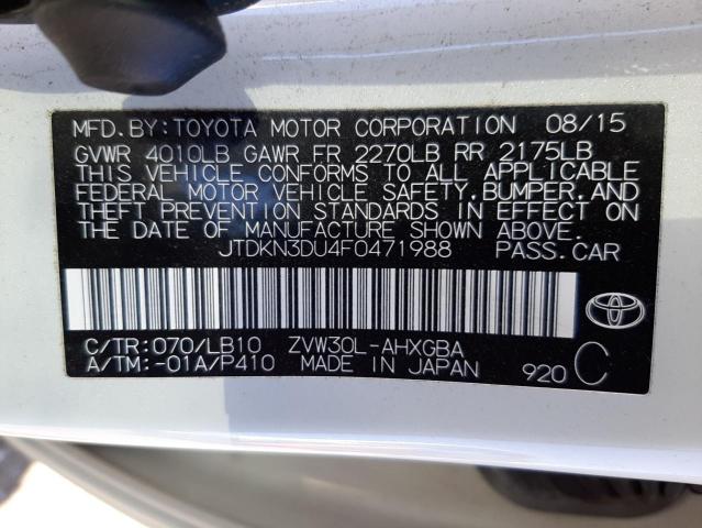 Photo 10 from auction – 2015 TOYOTA PRIUS with VIN JTDKN3DU4F0471988