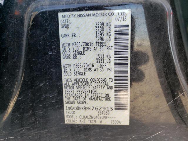 Photo 10 from auction – 2015 NISSAN FRONTIER S with VIN 1N6AD0ER9FN762915