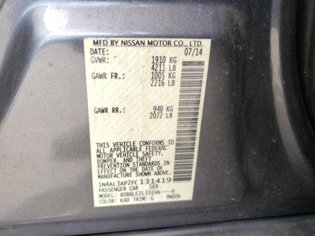 Photo 10 from auction – 2015 NISSAN ALTIMA 2.5 with VIN 1N4AL3AP2FC131419